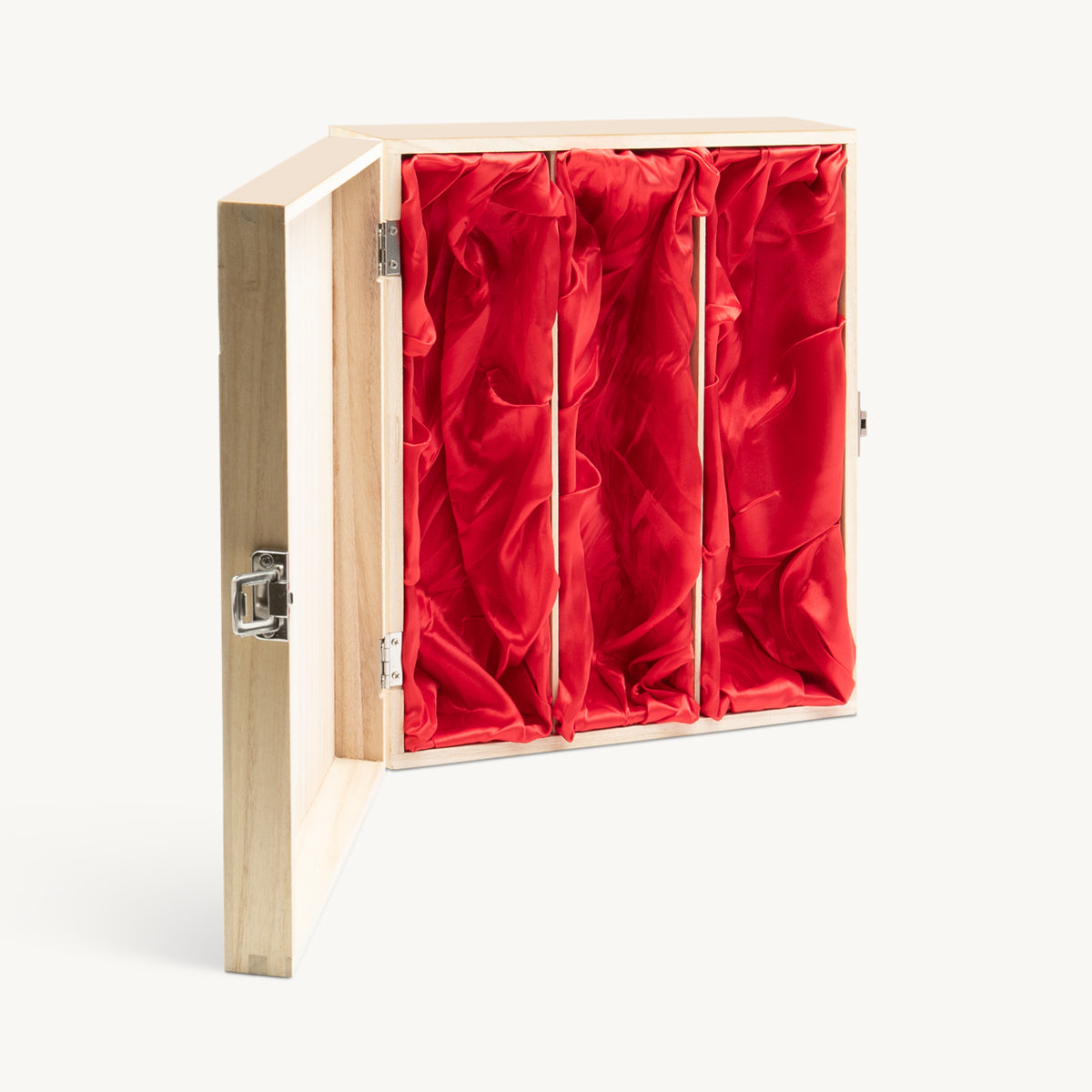 3 Bottle hinged wooden gift box