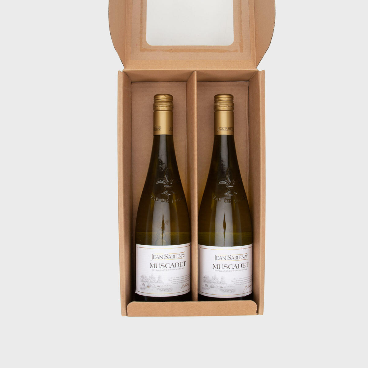 2 Bottle Front Opening Box with Window