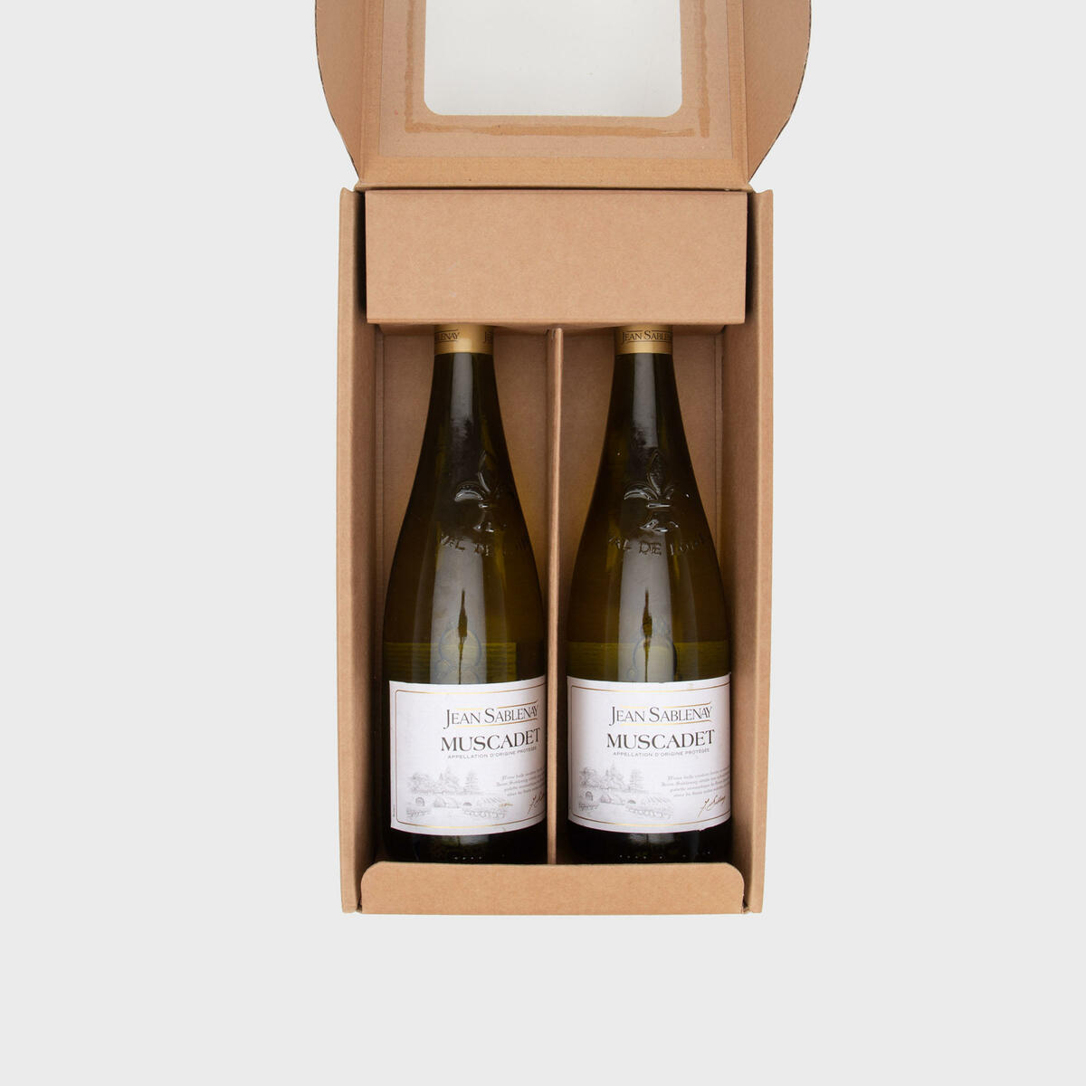 2 Bottle Front Opening Box with Window