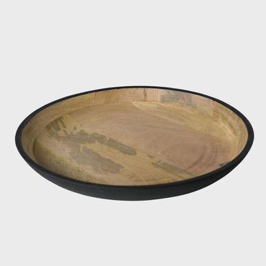 Arlington Large Wooden Serving Bowl - Natural/Black