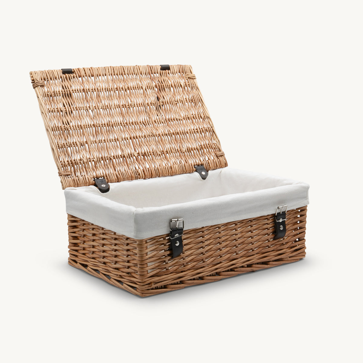 18 inch natural wicker hamper hand-woven from natural split-wicker.