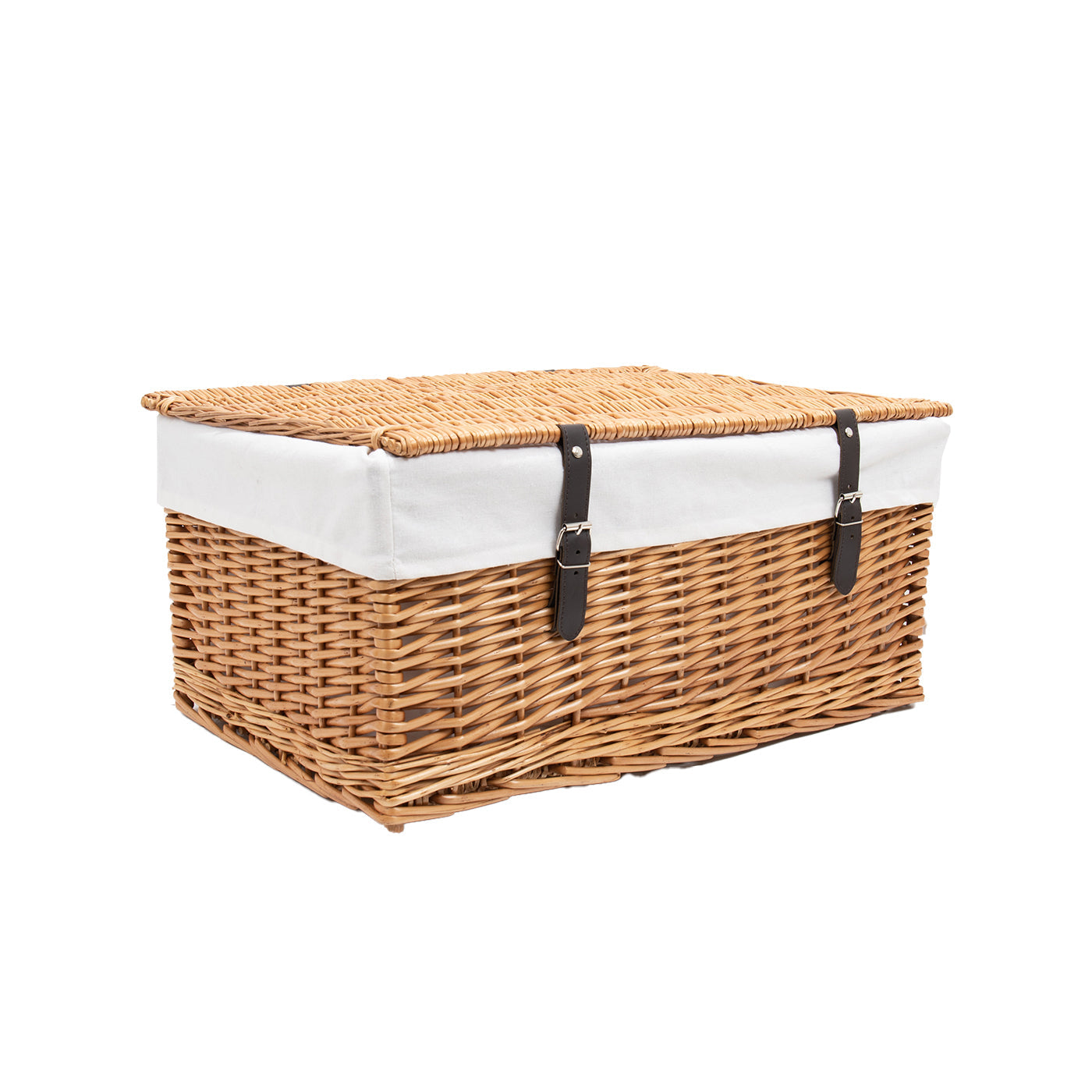 24 inch natural wicker hamper hand-woven from natural split-wicker.