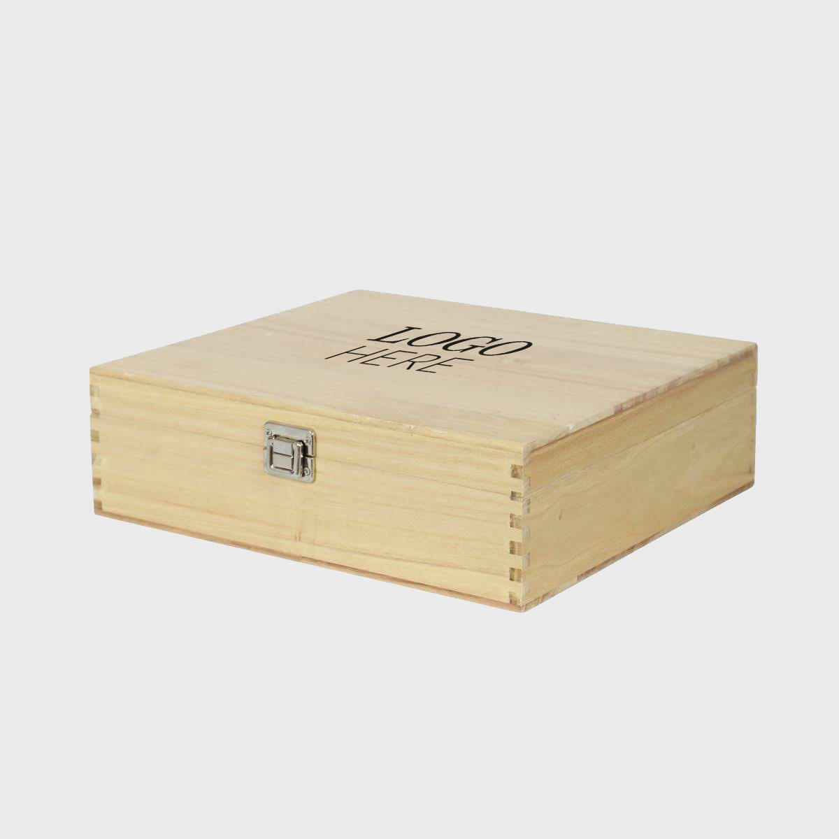 3 bottle tung wooden wine box with hinged lid with premium natural wood grain and secure hardware closures.