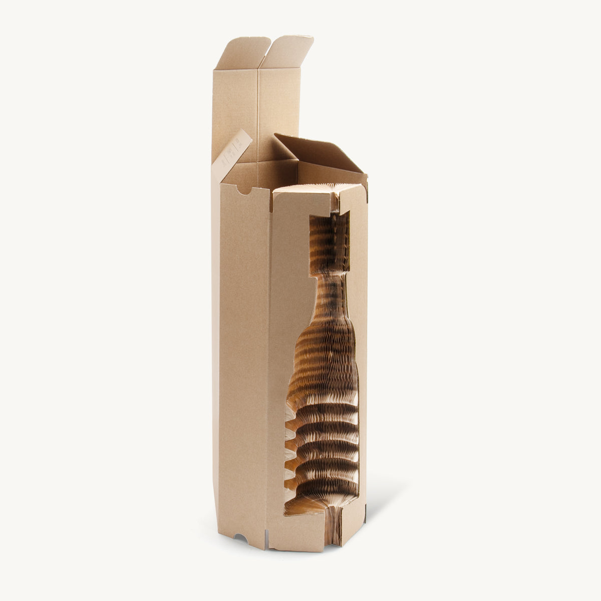 1 bottle Honey Hex shipping box from thick, impact-resistant inner for bottle security.
