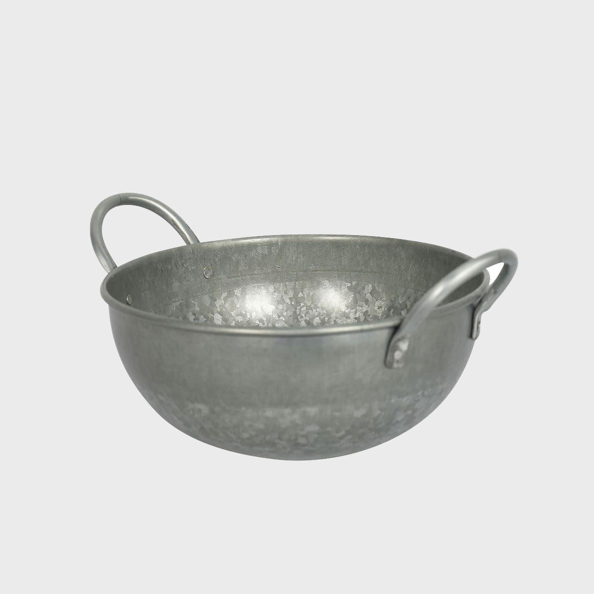 Galvanised bowl with handles.