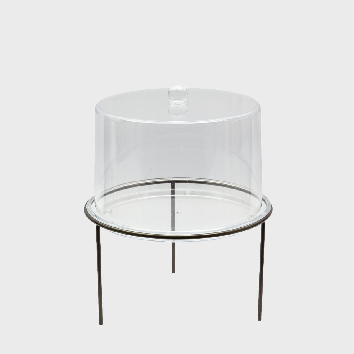 Matlock countertop stand with large flat acrylic dome.