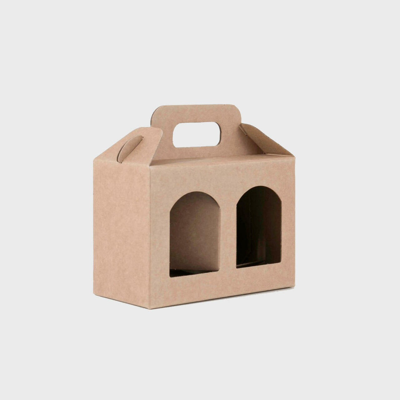 Jar gift box with windows 120mm tall from high-density rigid paperboard.