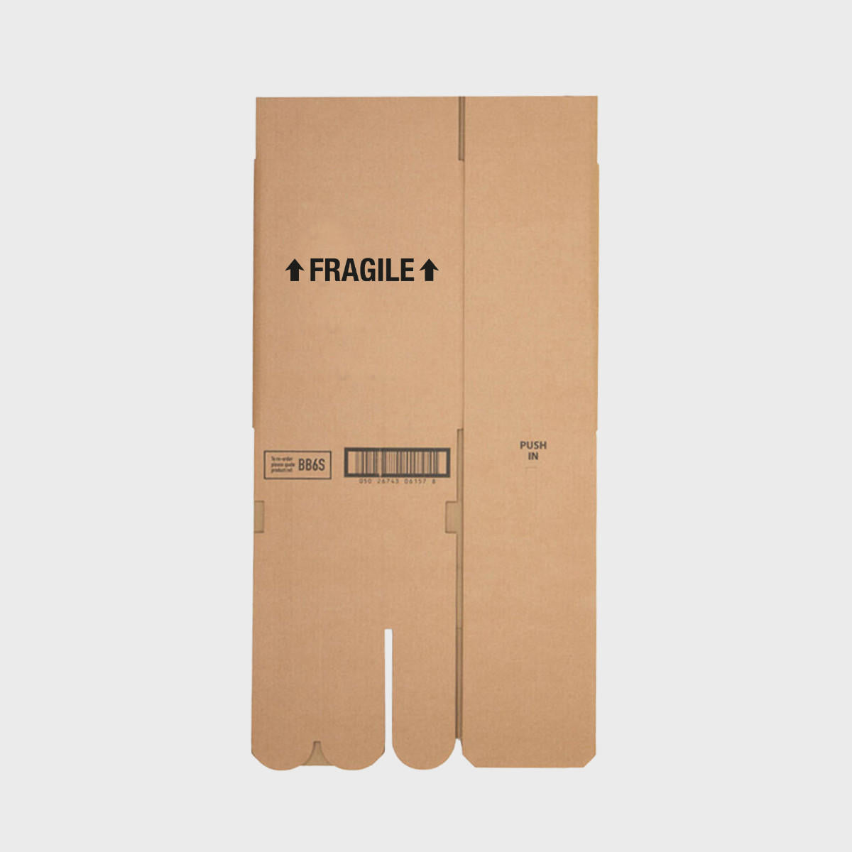 6 beer bottle budget shipping box from thick, impact-resistant inner for bottle security.