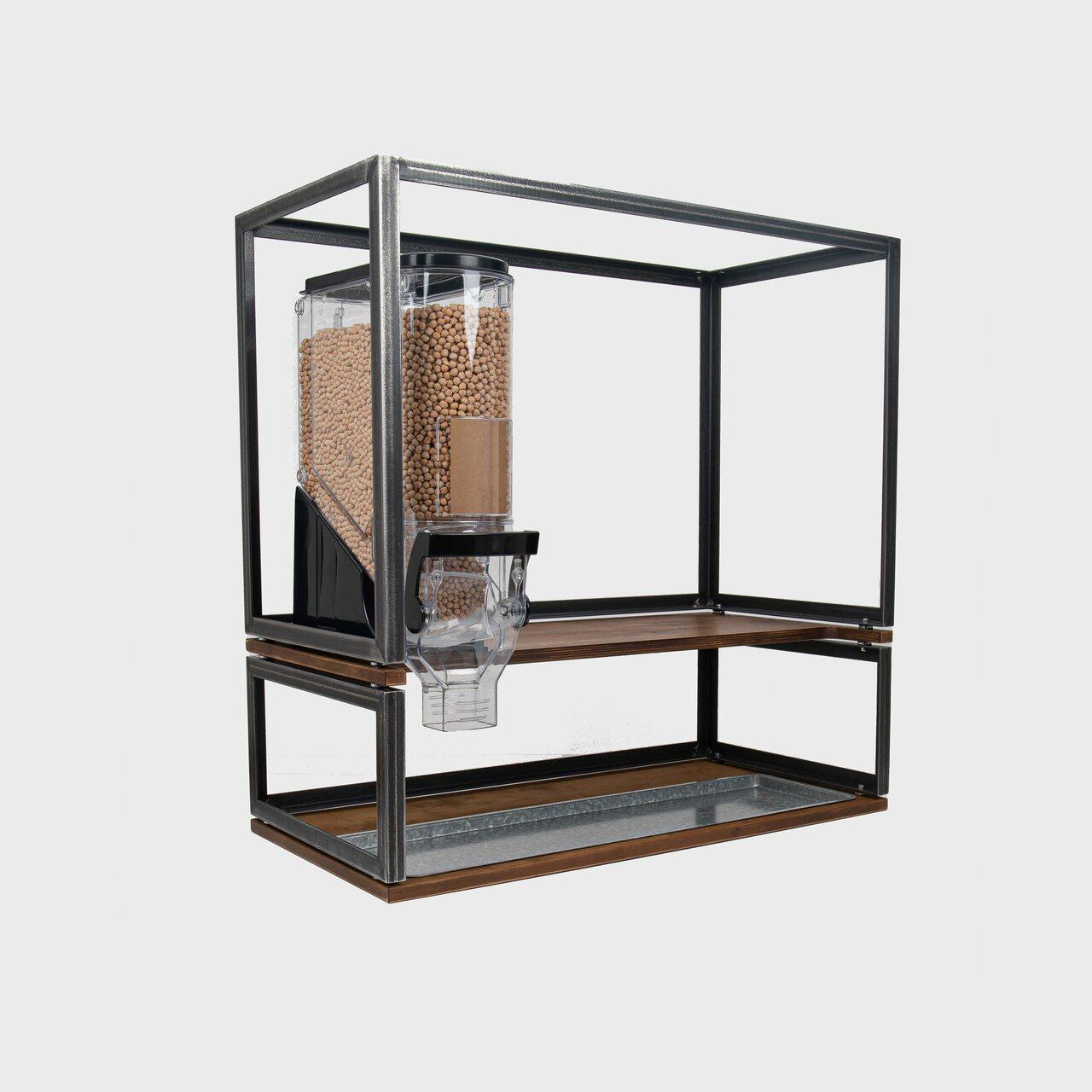 BRIX gravity dispenser mounting shelf 800mm featuring a heavy-duty modular geometric profile layout.