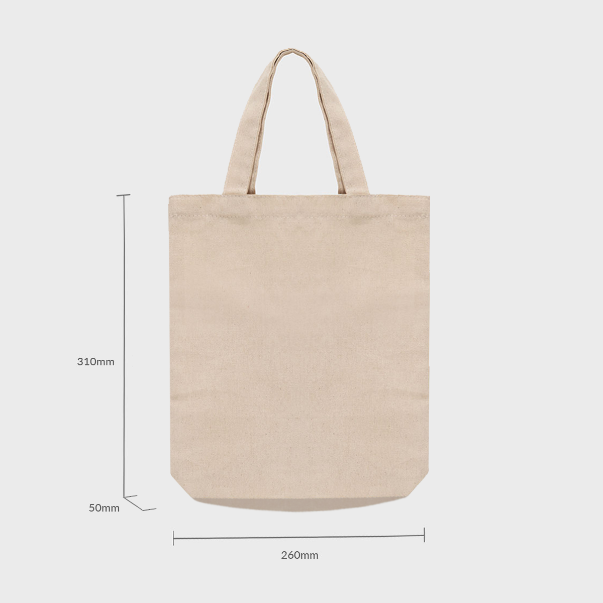 Natural 8oz recycled cotton book bag.