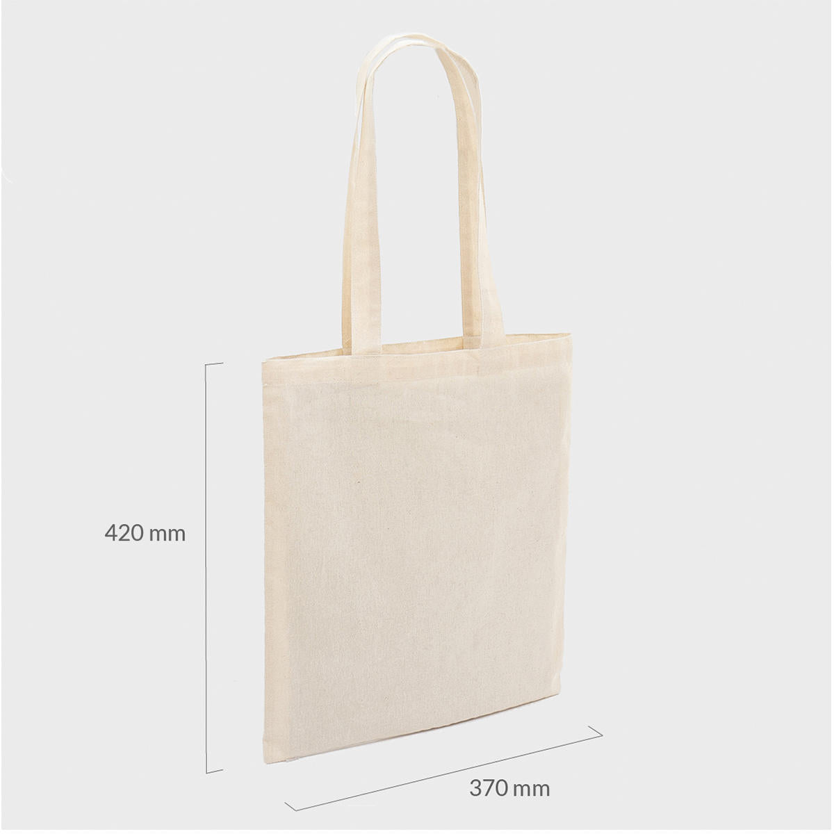 Natural 5oz recycled cotton bag.