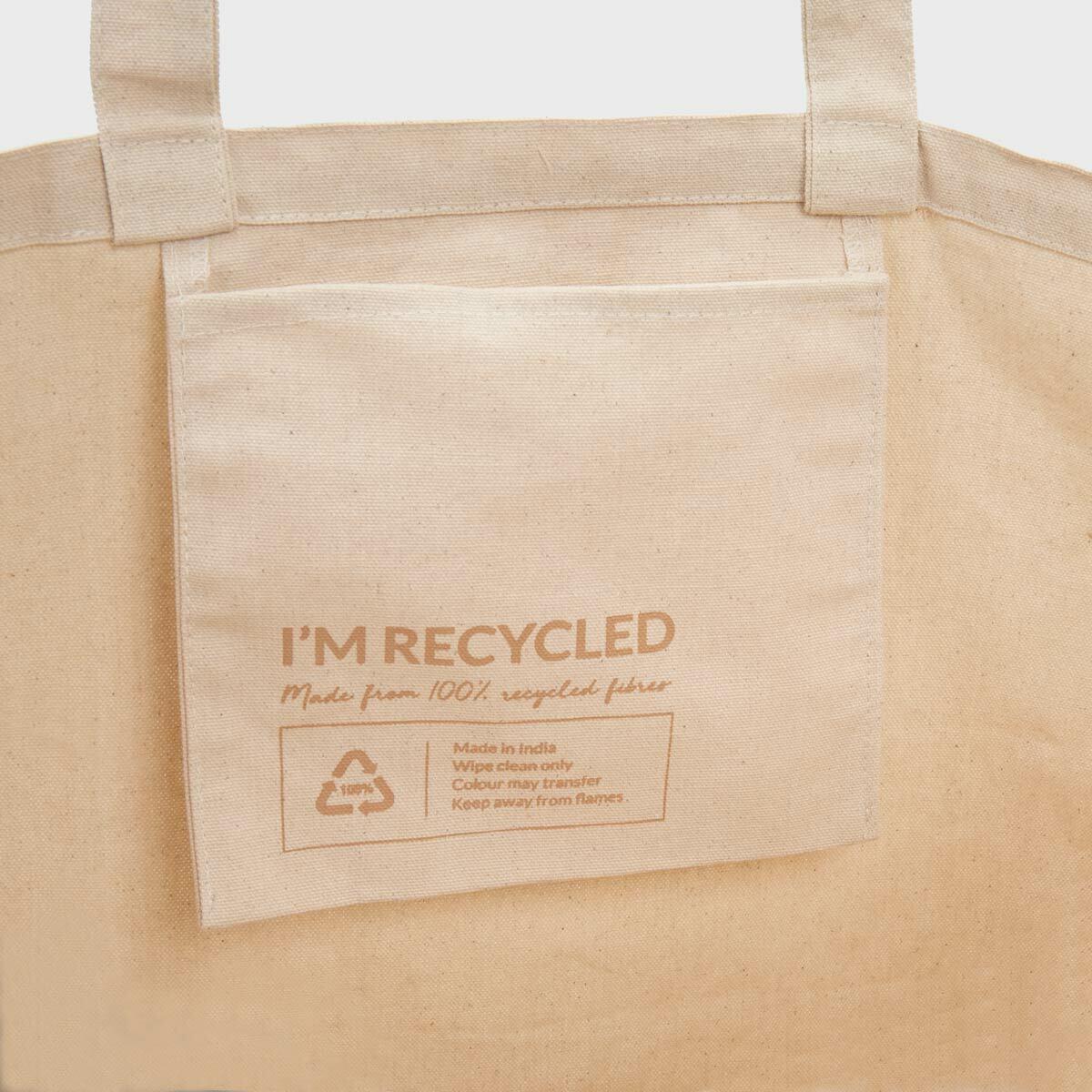Large natural 10oz recycled canvas bag.
