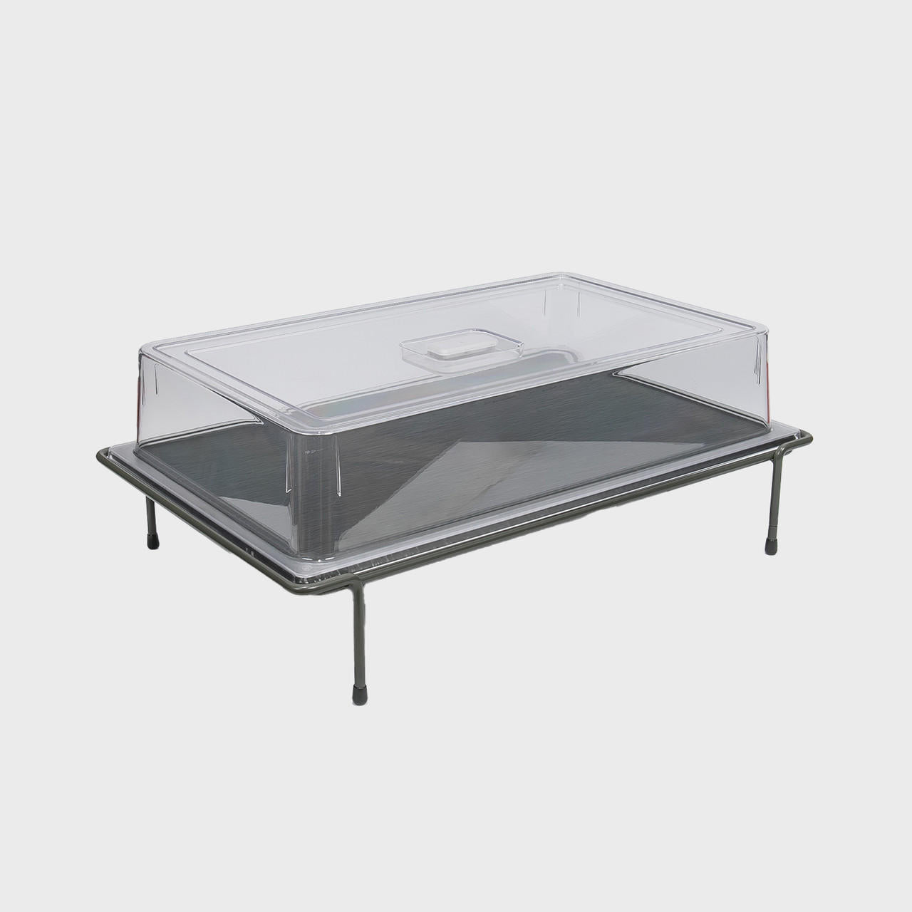 Slate effect melamine gastronorm serving board crafted from durable hardwood with natural grain detail.