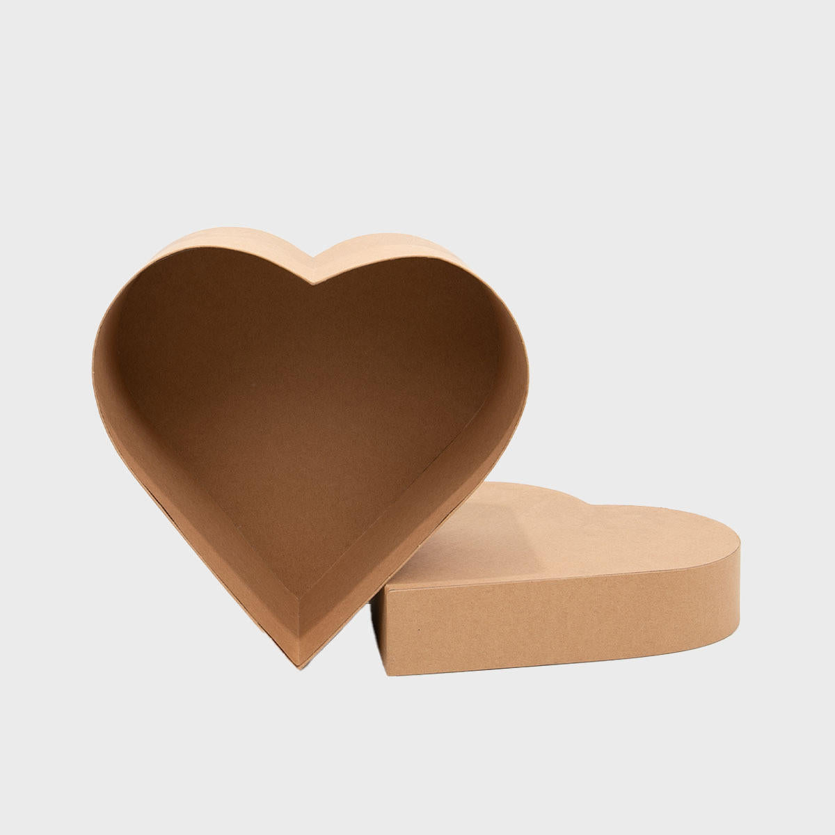 Kraft love heart gift box from high-density rigid paperboard.