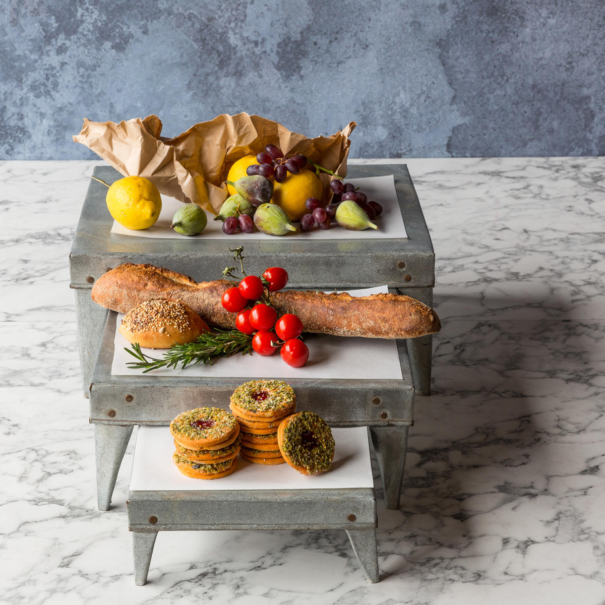 Galvanised metal riser designed to add functional height and dimension.
