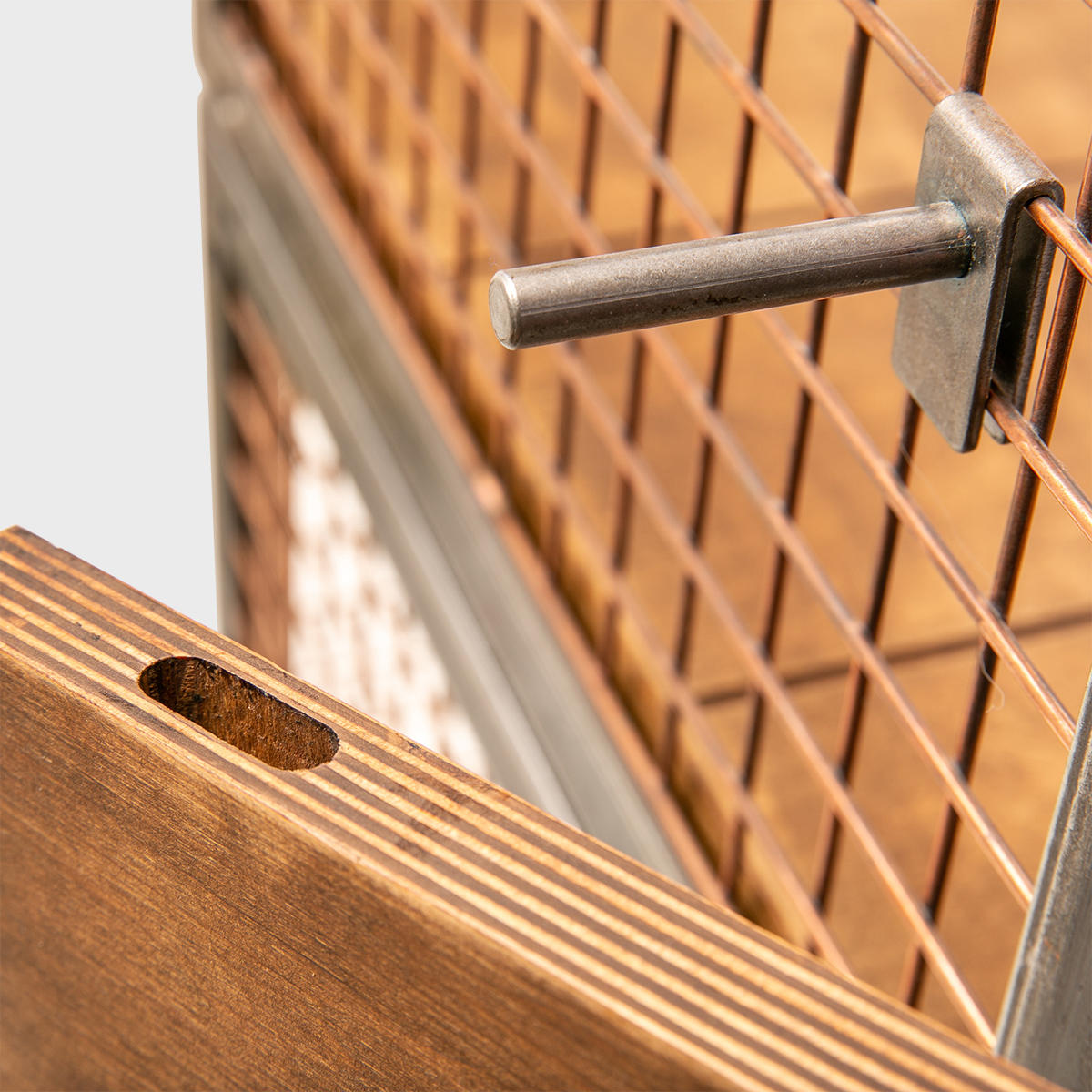 BRIX small dark oak hanging shelf featuring a heavy-duty modular geometric profile layout.