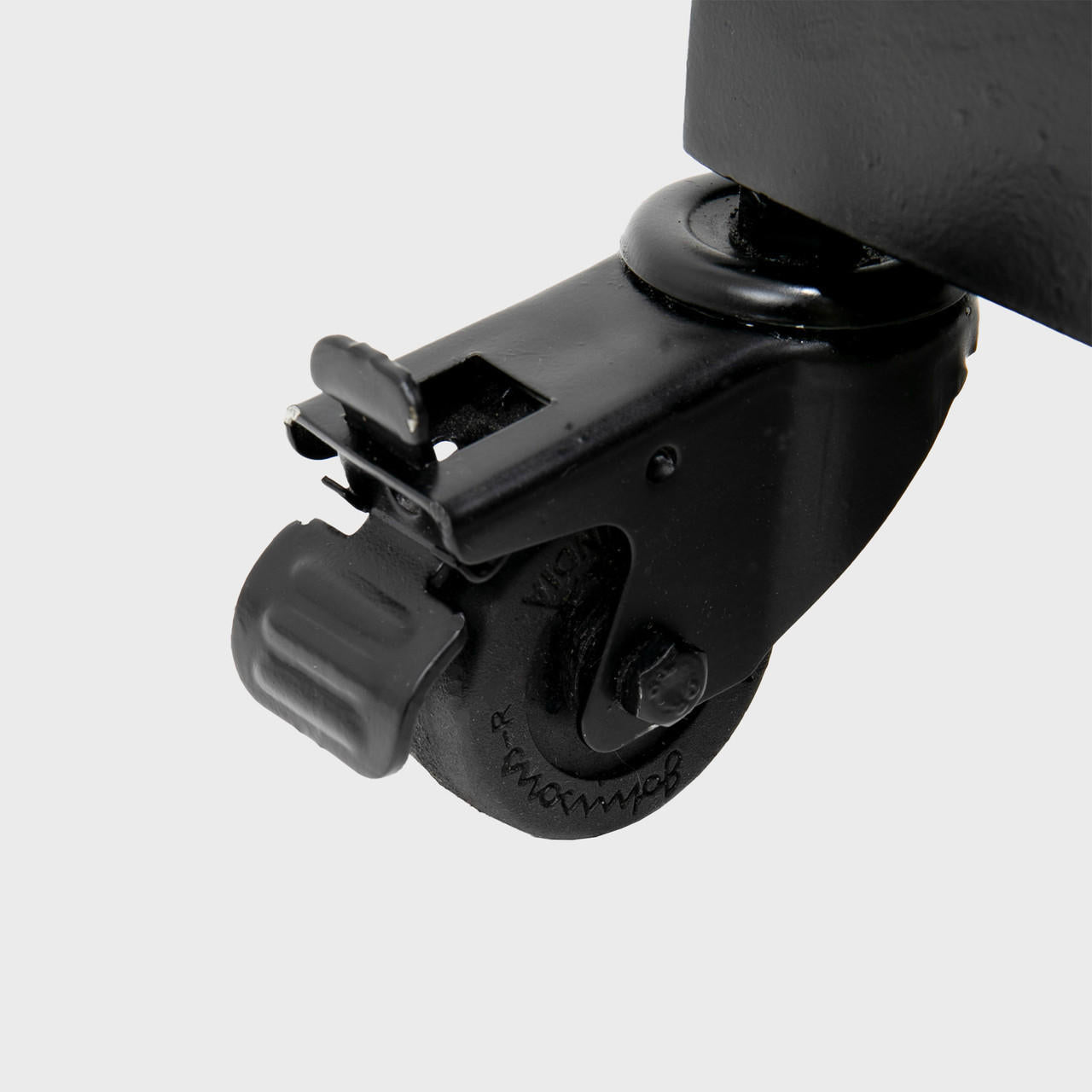 Railton display unit on castors featuring a multi-tiered layout for product positioning.