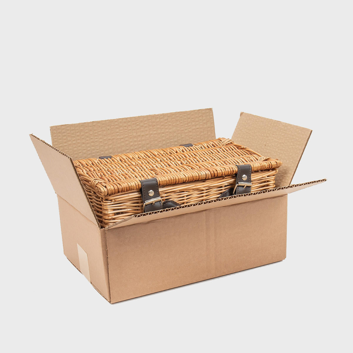 12 inch wicker hamper hand-woven from natural split-wicker.