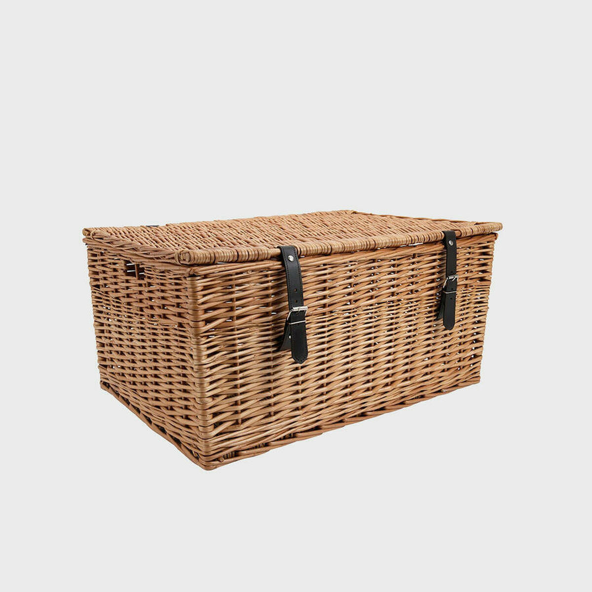 24 inch natural wicker hamper hand-woven from natural split-wicker.