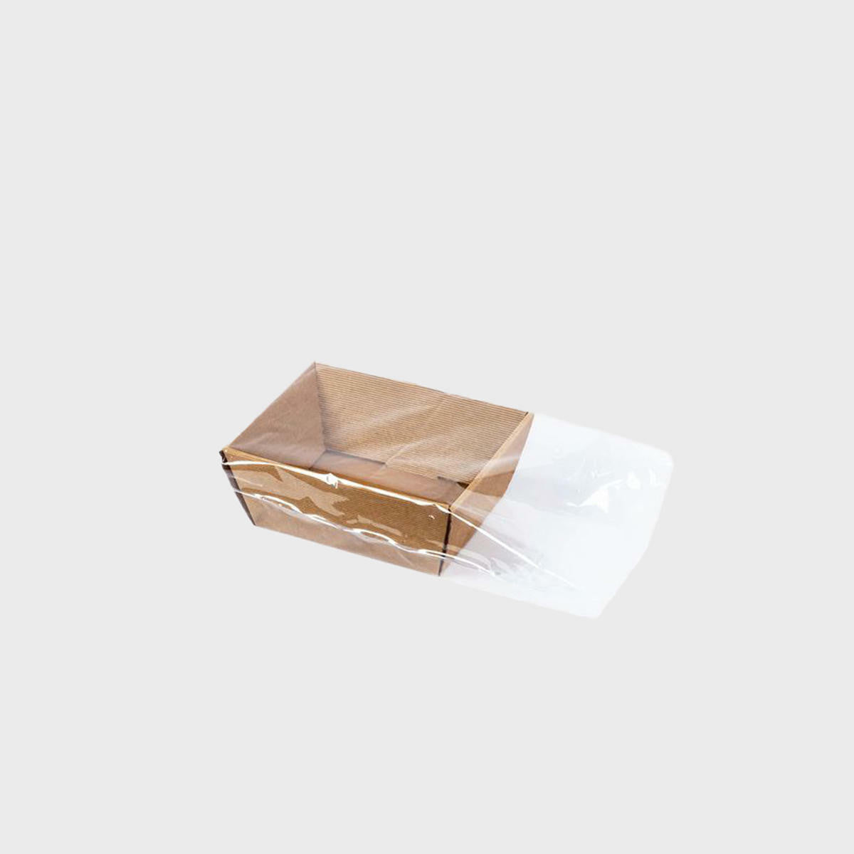 Cellophane hamper bag for shrink wrapping.