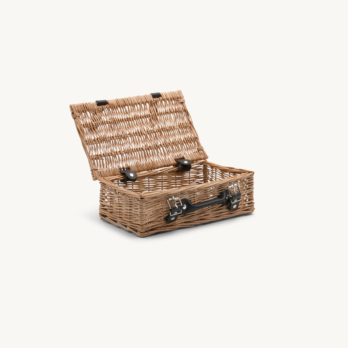 12 inch wicker hamper hand-woven from natural split-wicker.