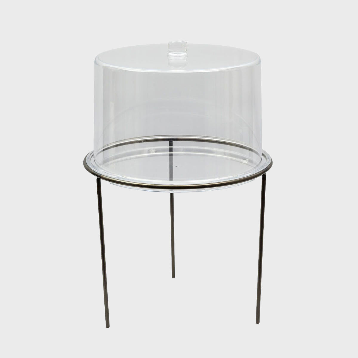 Matlock countertop stand with large flat acrylic dome.