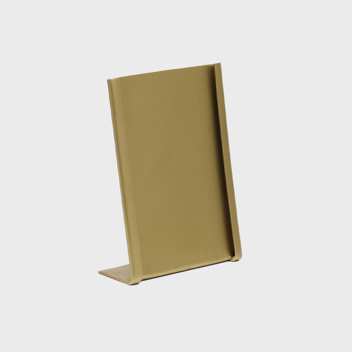 L shaped antique brass card counter sign.