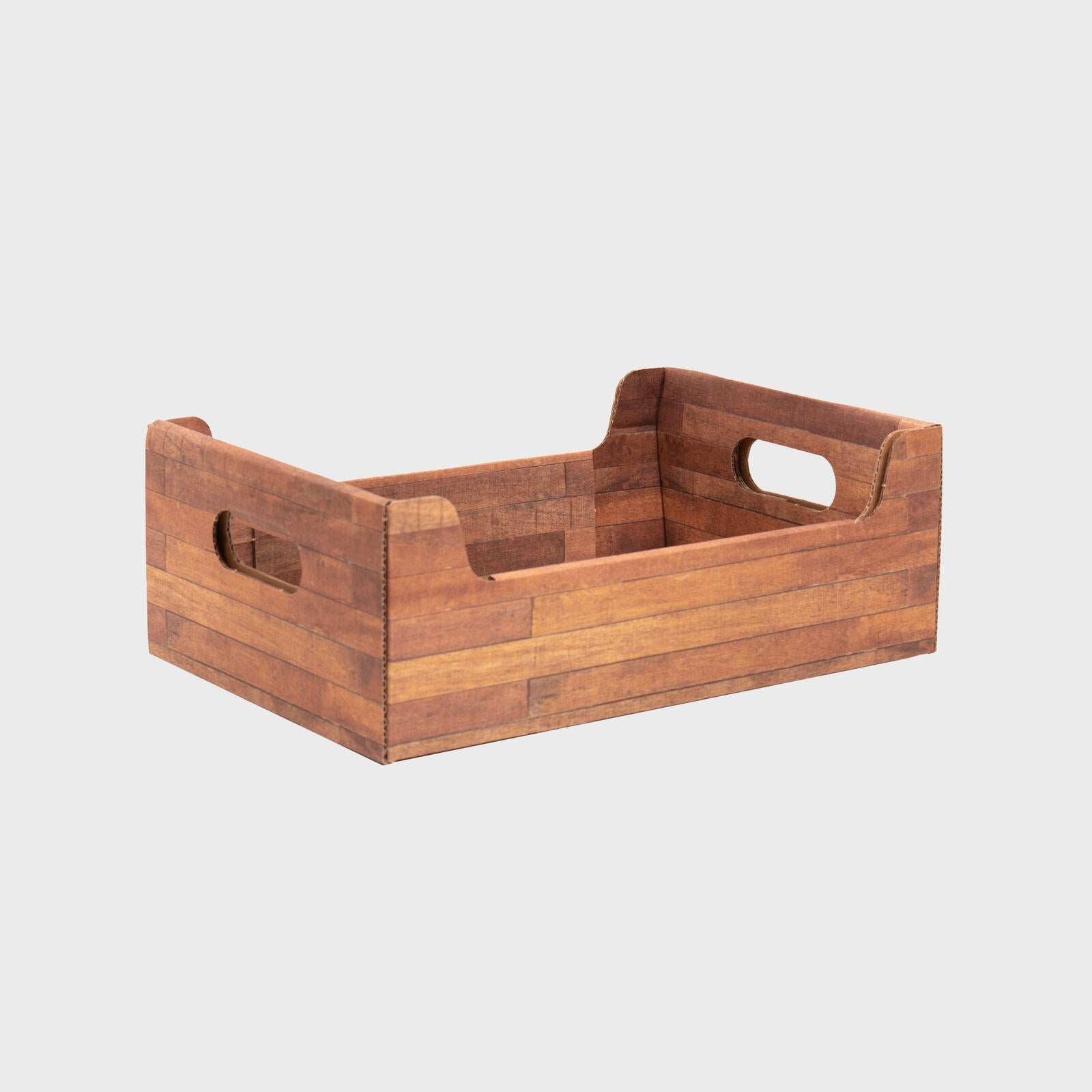 Wood effect card crate.