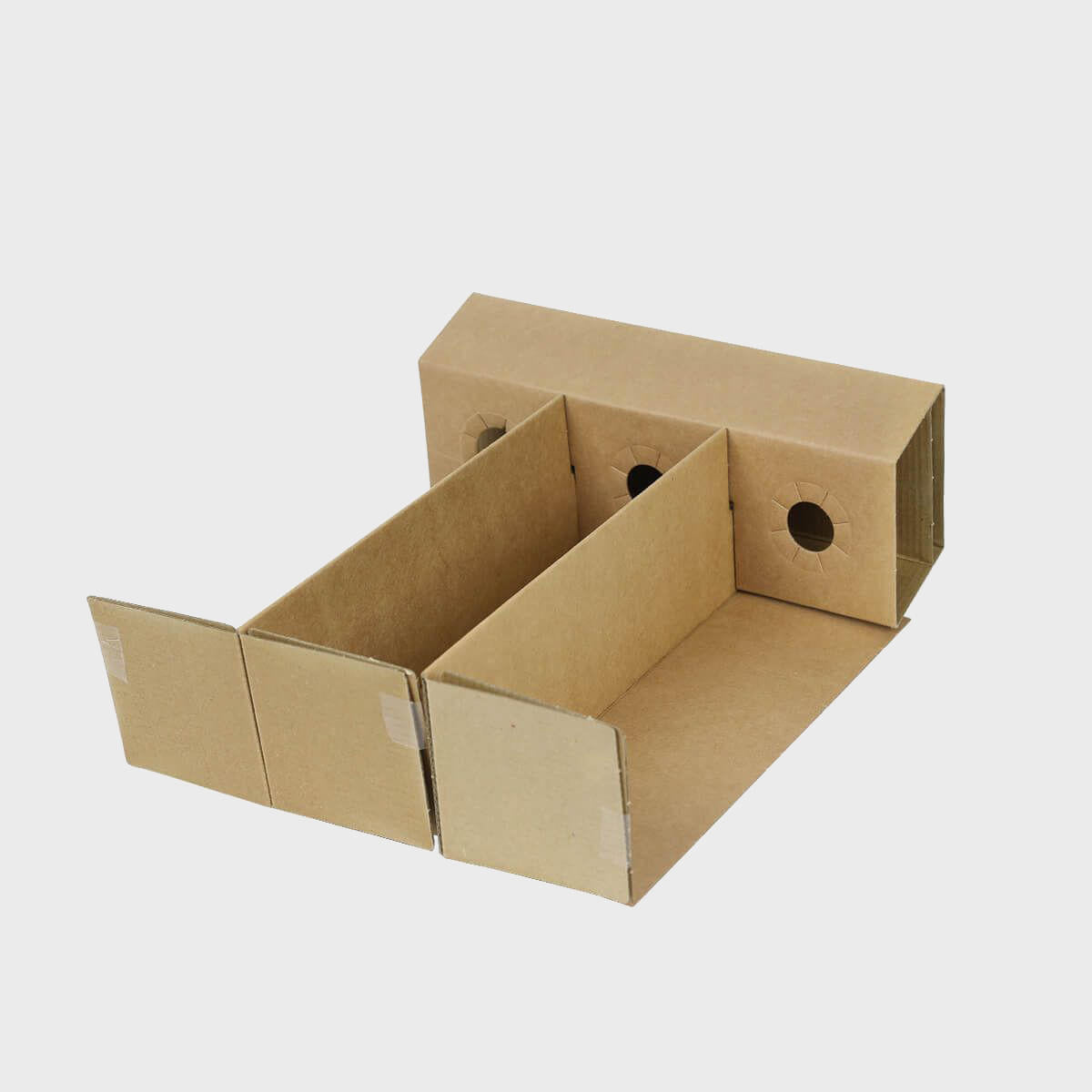 Card bottleneck divider for front opening style box.