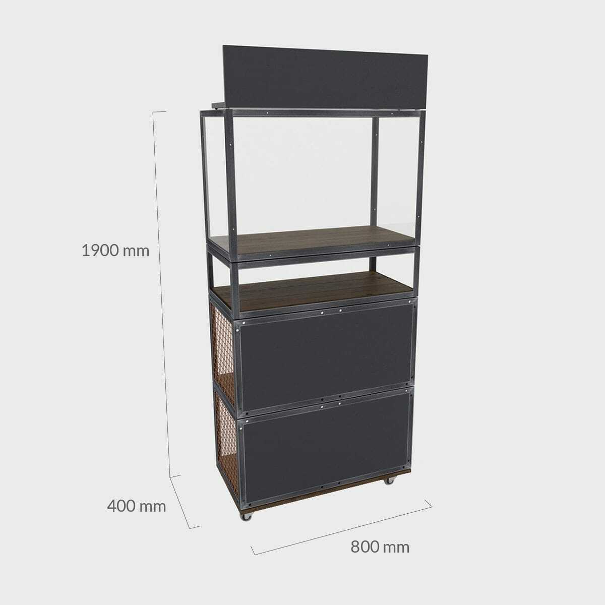BRIX kiosk featuring a heavy-duty modular geometric profile layout.