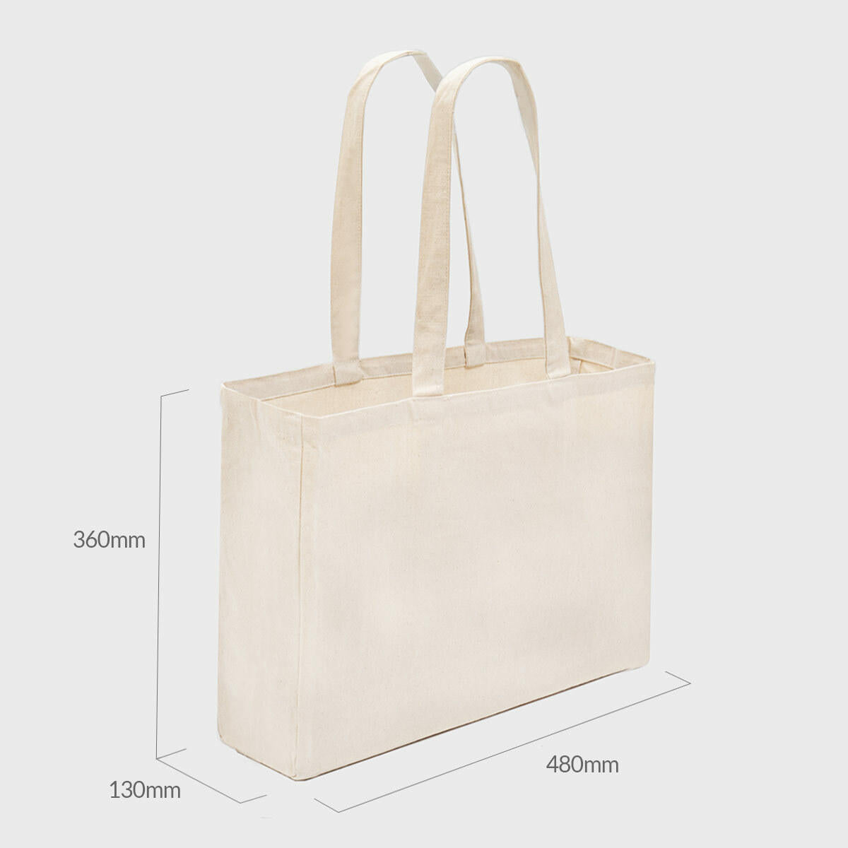 Large natural 10oz recycled canvas bag.