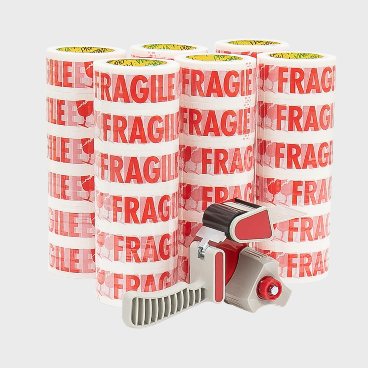 50mm Fragile tape 66m with a high-quality finish used as a decorative accent.