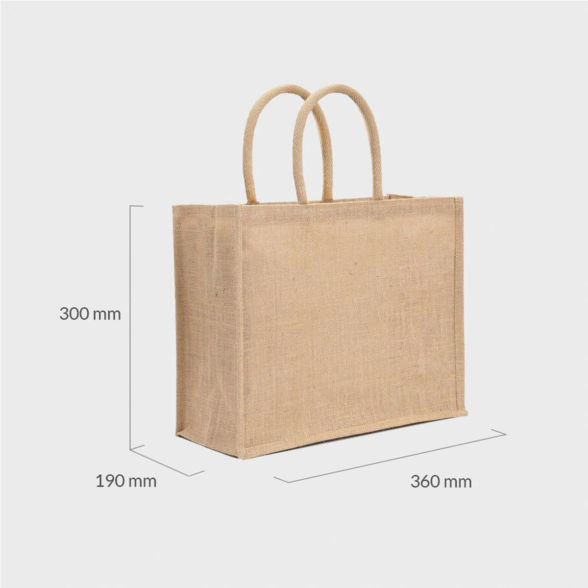 Medium jute shopper with padded handles.