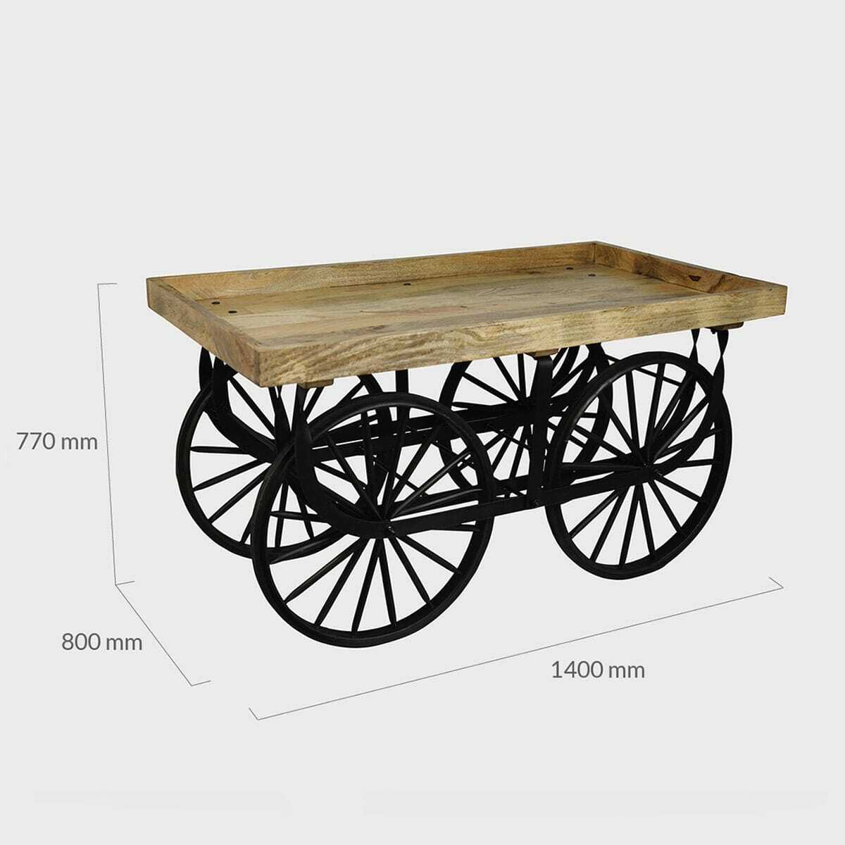 Large wooden market cart.