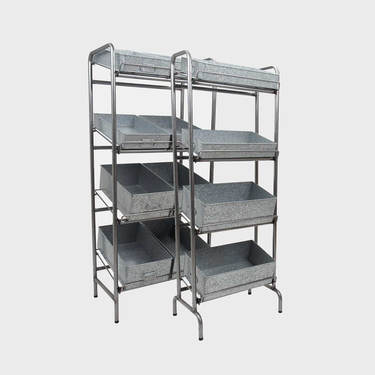 4 Shelf Retail Display Stand With Metal Trays pk 1