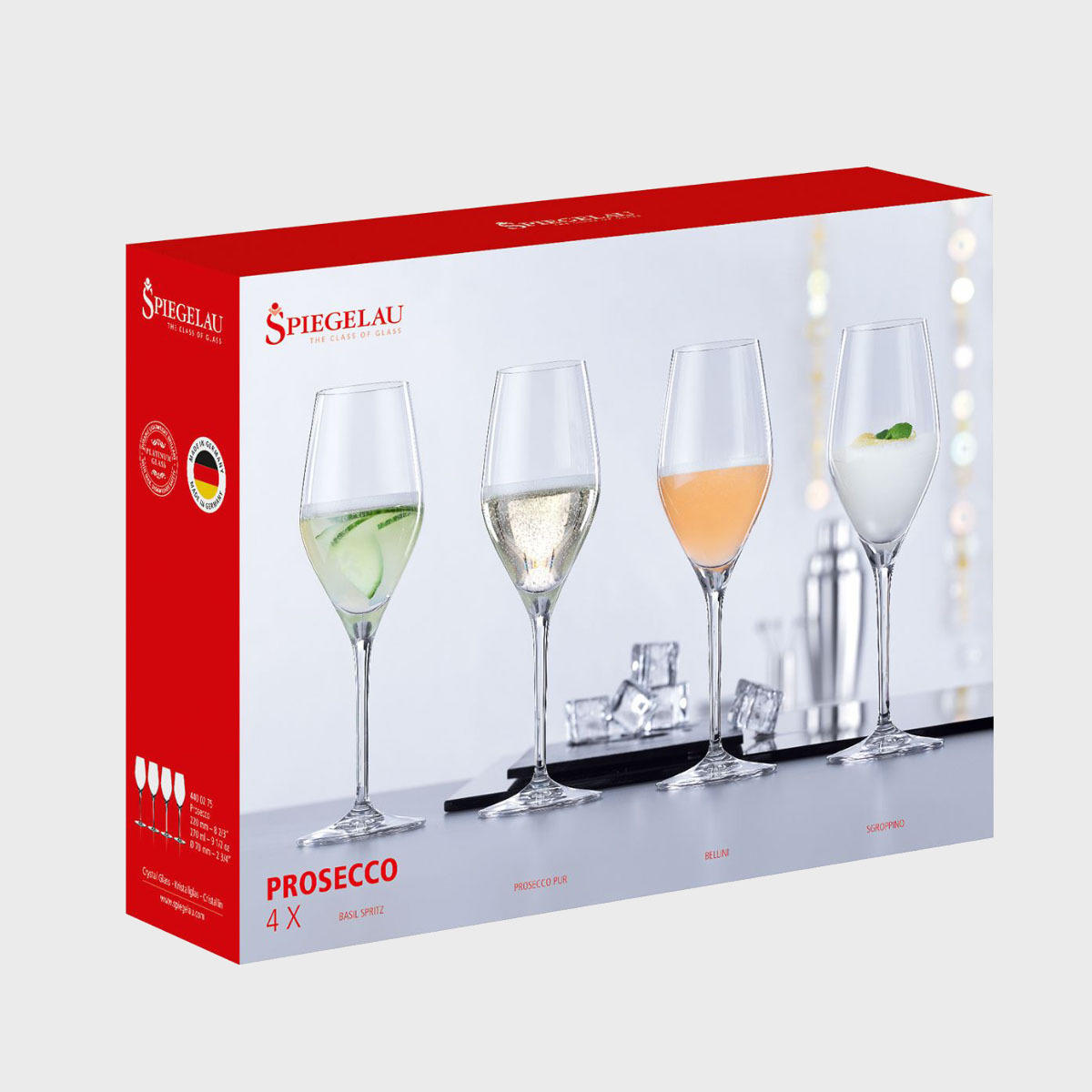 Spiegelau Prosecco Glasses Retail Pack of 4 4400275