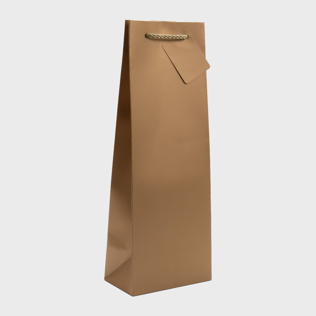 1 Bottle laminated gift bag featuring a patterned finish and heavy-duty handles.