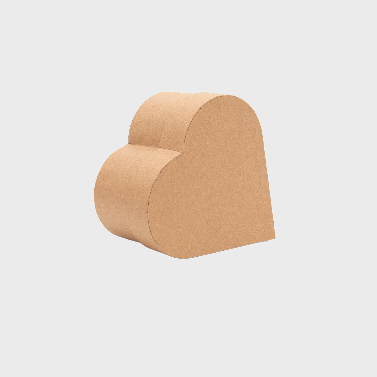Kraft love heart gift box from high-density rigid paperboard.