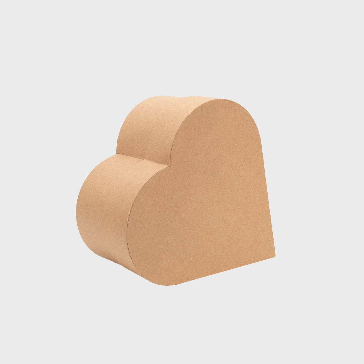 Kraft love heart gift box from high-density rigid paperboard.