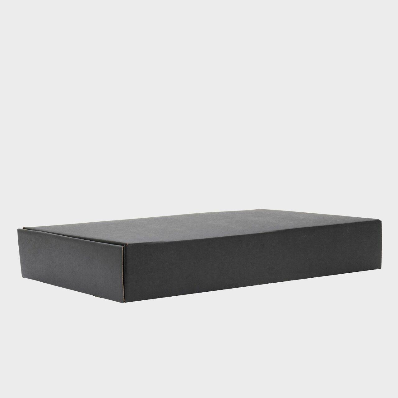 Flat 6 bottle card gift box from high-density rigid paperboard.