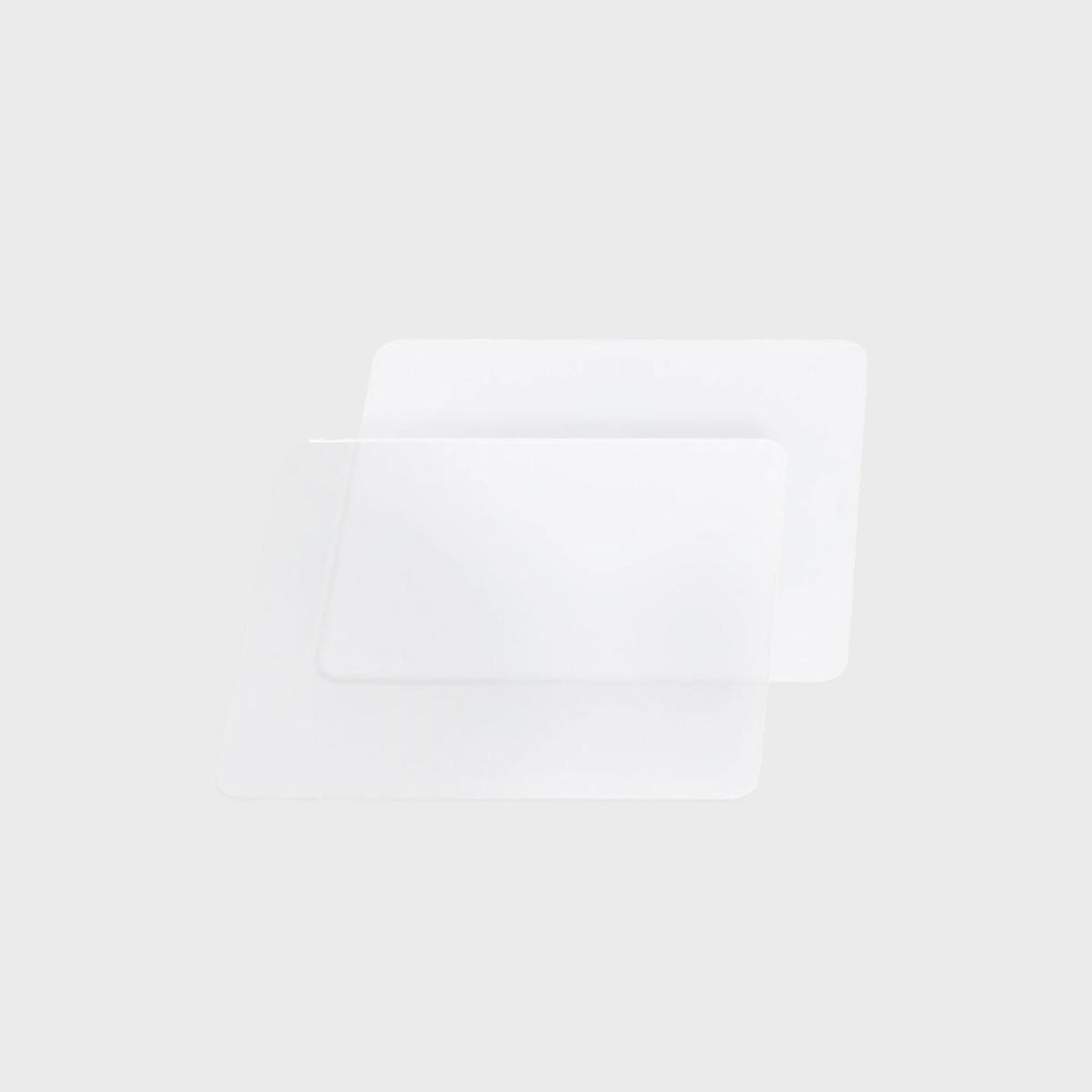 Reversible frosted signage tags with a clean surface for visible retail messaging.