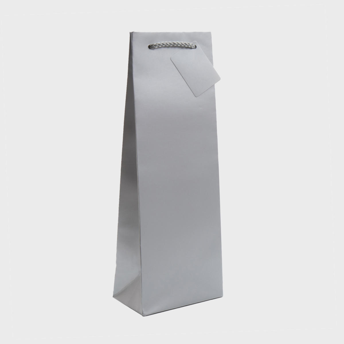 1 Bottle laminated gift bag featuring a patterned finish and heavy-duty handles.