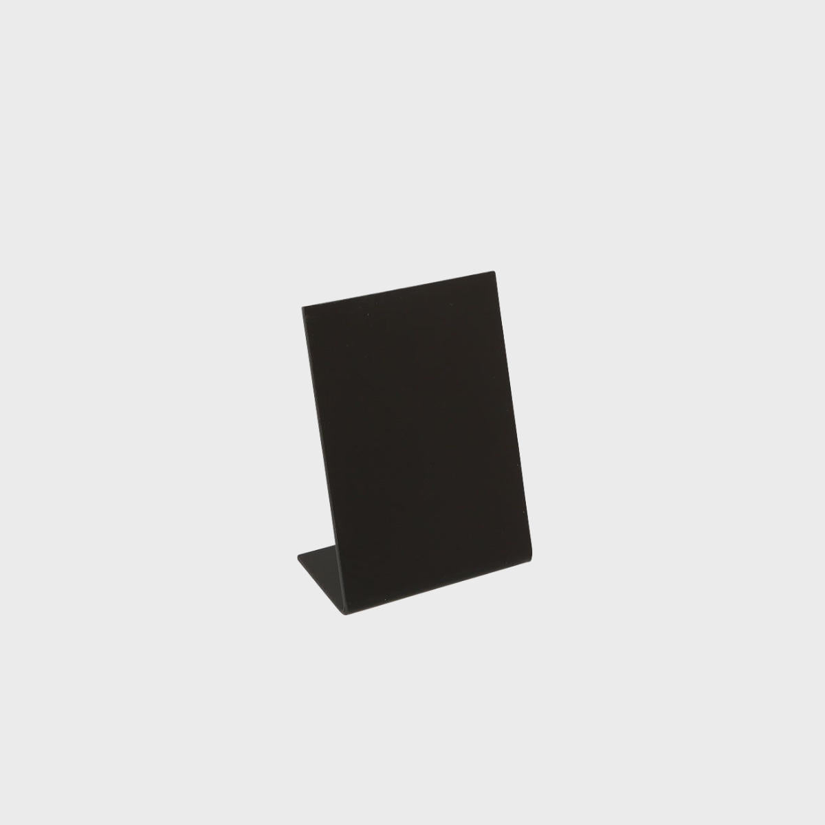 L-shaped table chalkboard with a clean surface for visible retail messaging.