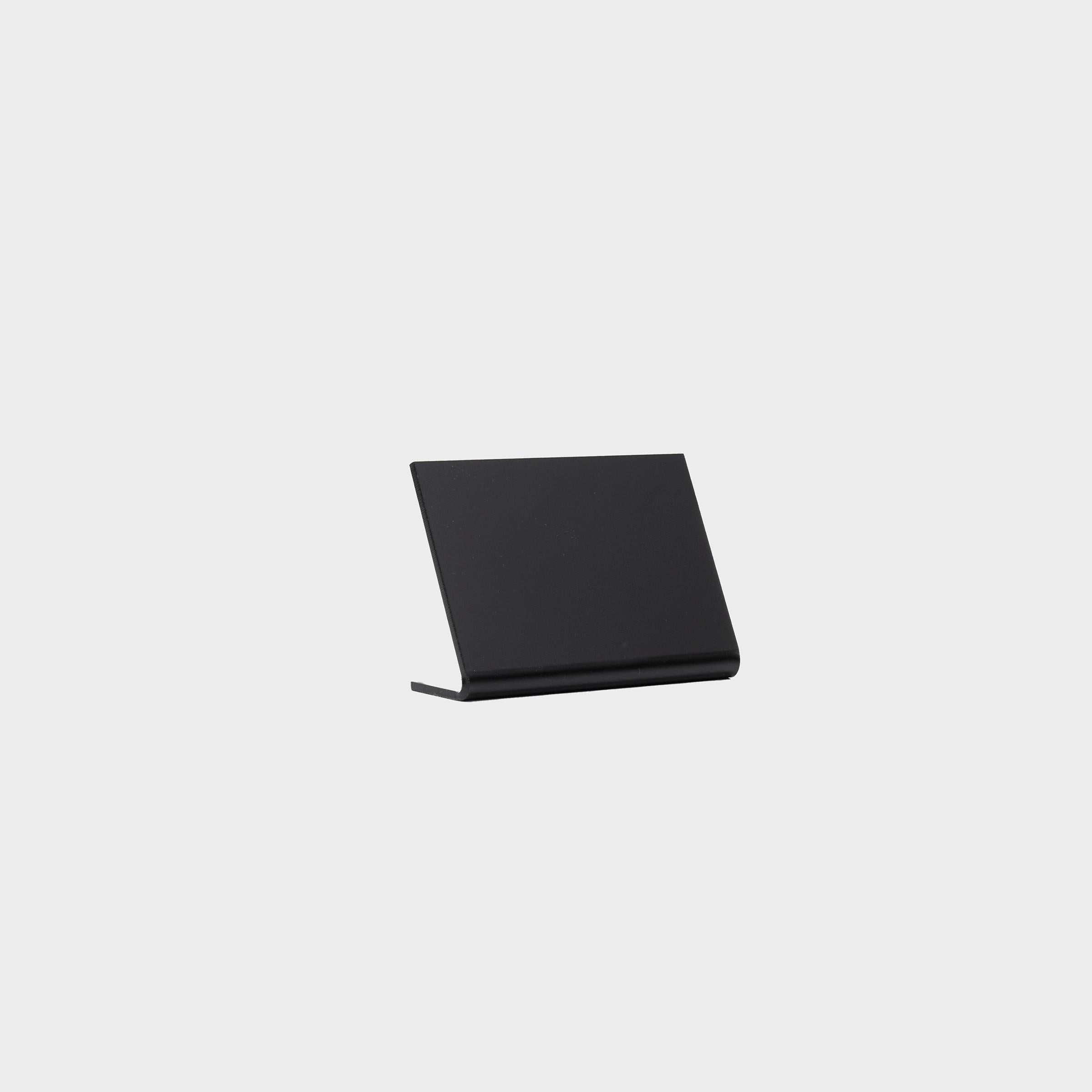 L-shaped table chalkboard with a clean surface for visible retail messaging.