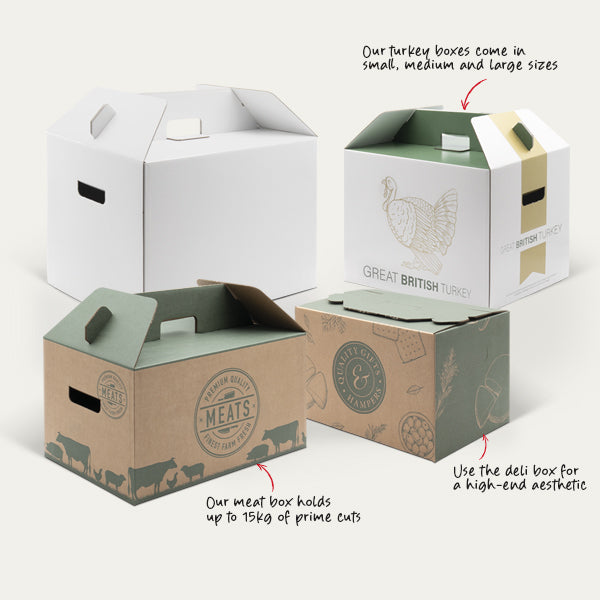 The turkey and hamper box range.