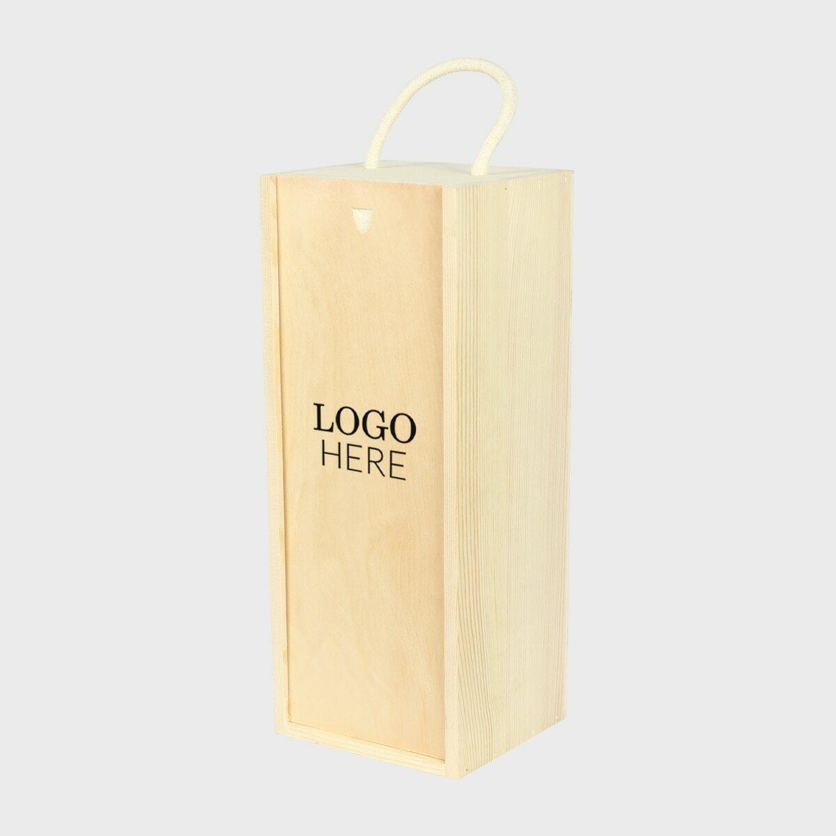 Oversized 1 Bottle Wooden Wine Box pk 6 BIG1