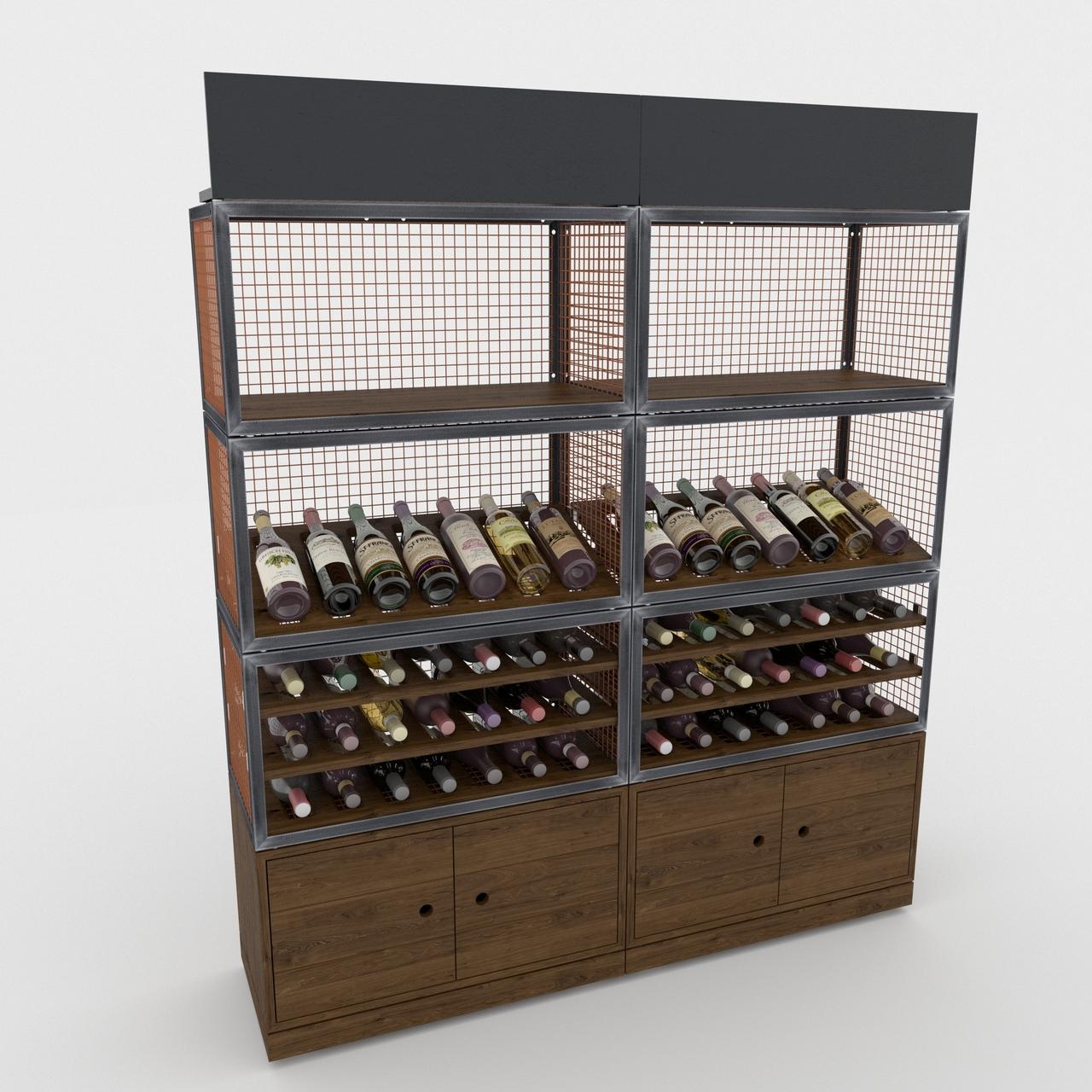 BRIX Dark Oak Wine Wall pk 1