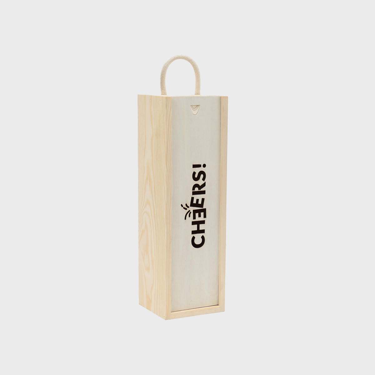 1 Bottle Wooden Box with Cheers Window (pk 18)  BWZCH1