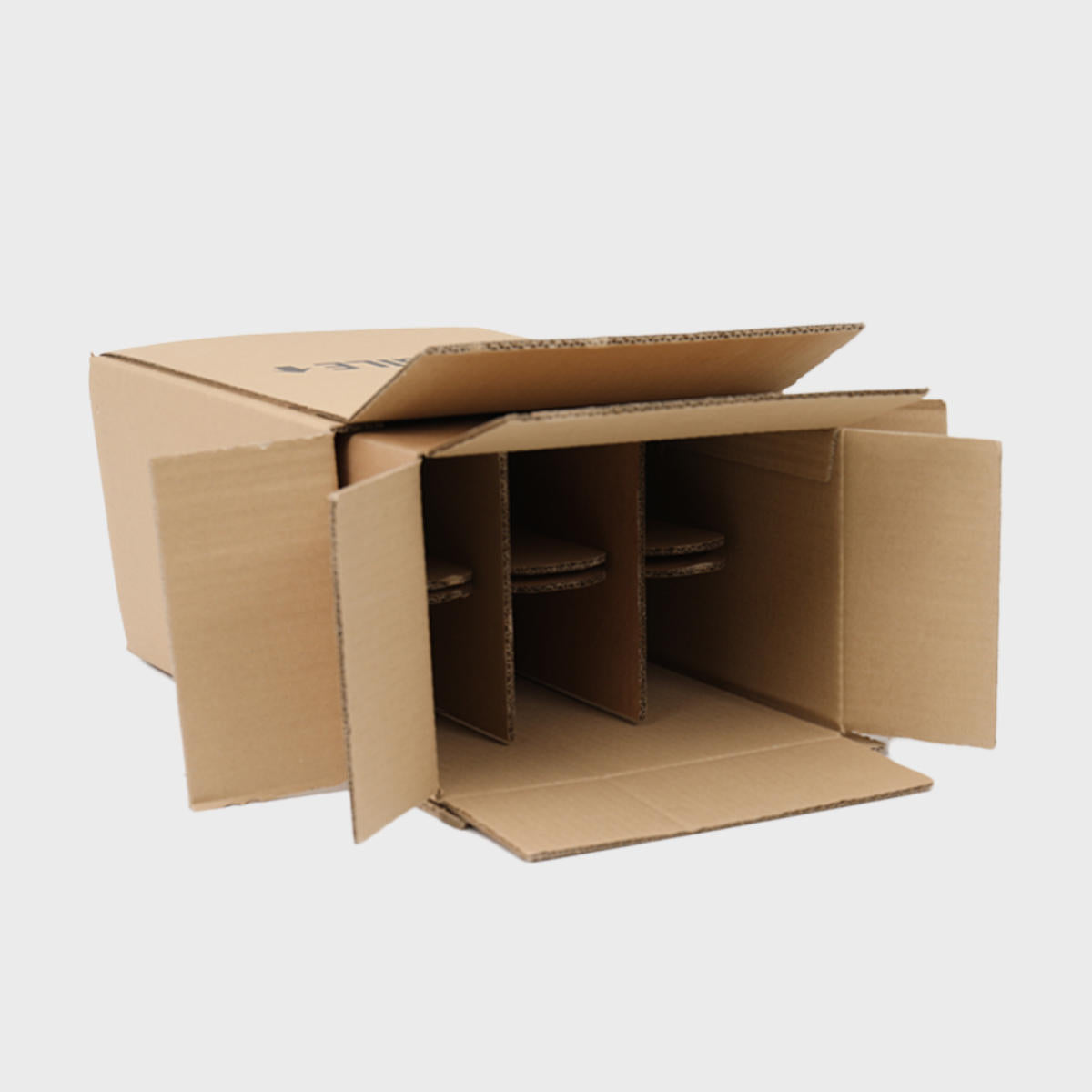 6 Bottle Reinforced Budget Shipping Box pk 12 BX6