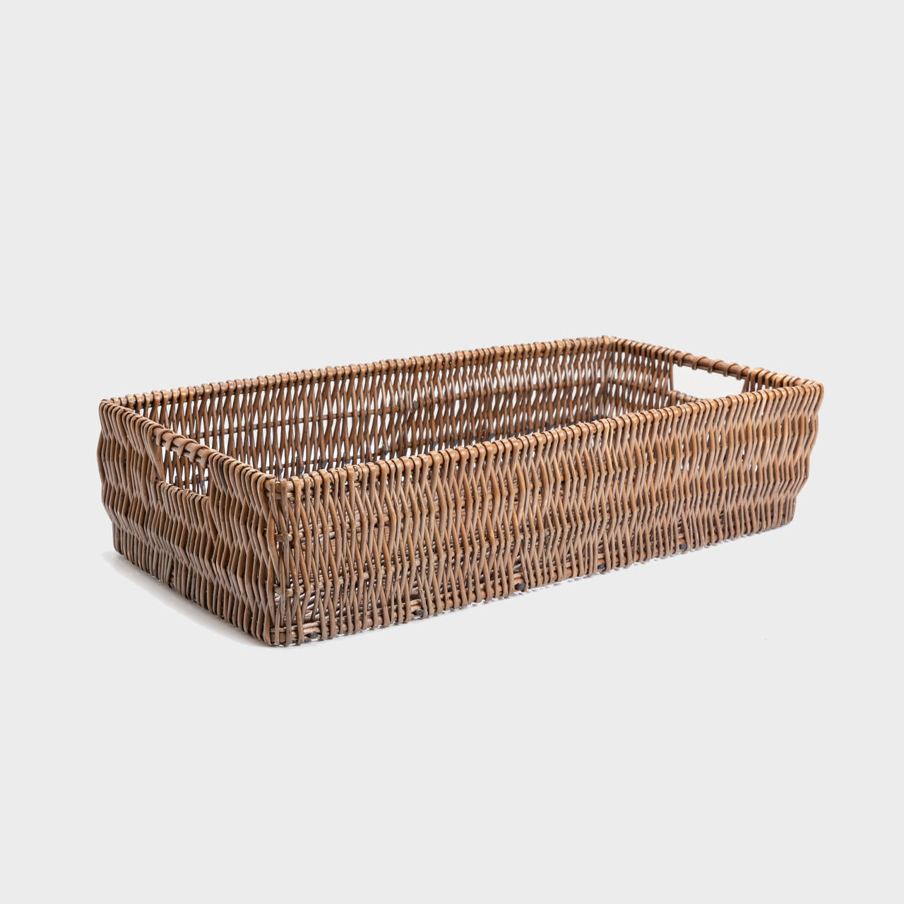 Burbage Extra Large Pewter Brown Wicker Tray pk 1 CWT800